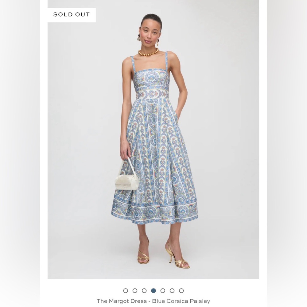 The Margot Dress - Blue Corsica Paisley Midi Dress sold out - Picture 1 of 4